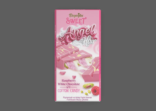 Angel Hair Raspberry & White Dubai Chocolate with Cotton Candy