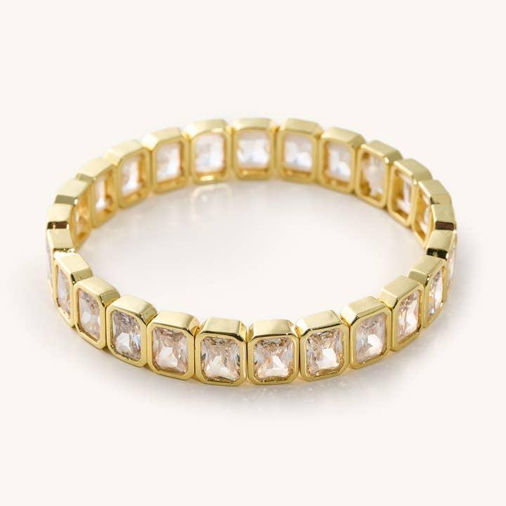 Wren Baguette Crystal Elastic Bracelet