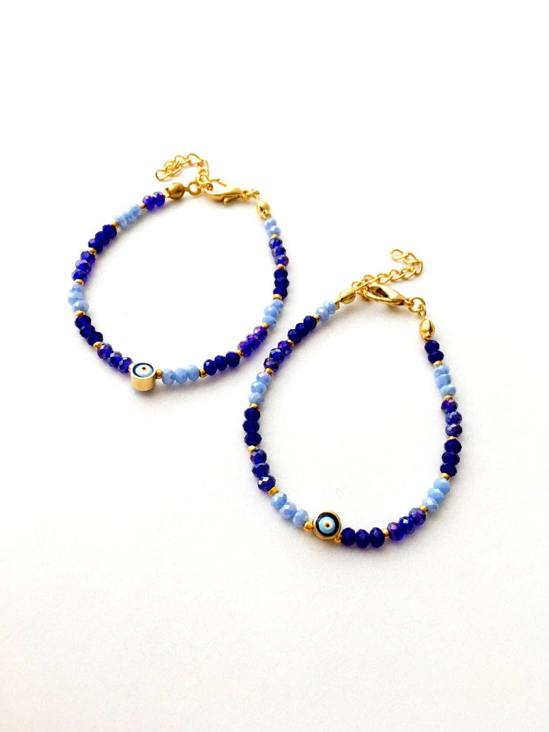 Blue Seed Beads Evil Eye Bracelet