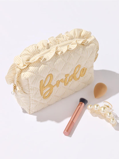 RUFFLE BRIDE LARGE ZIP POUCH