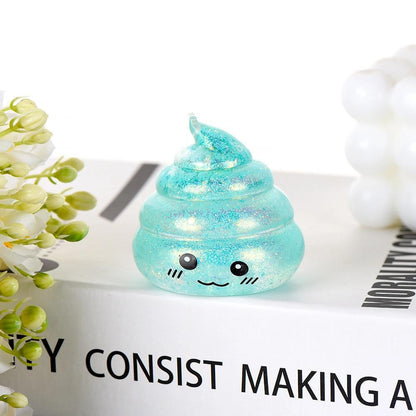 Maltose Glitter smiley Poop Squeeze Toy