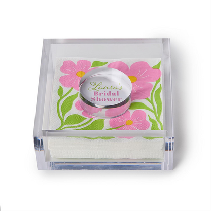 Cocktail Napkin Holder with Customizable Paper Weight