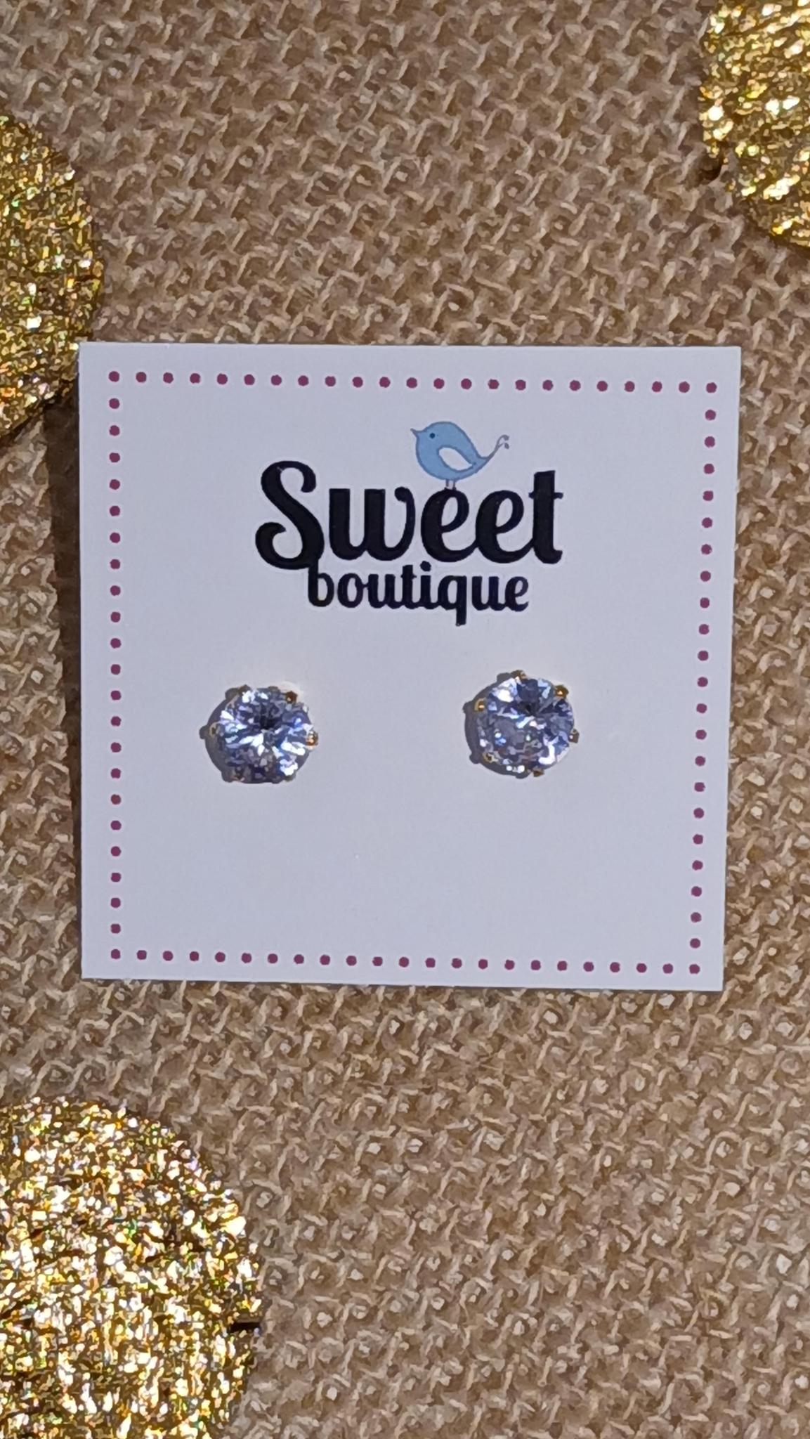 CZ STUDS STAINLESS STEEL 18K FILLED Copy
