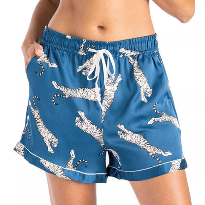 Beauty Sleep Satin Pajama Shorts with Pouch