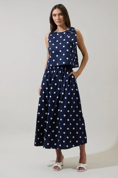 Caryn Polka Dot Sleeveless Top