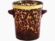 GLASS Tortoise and Gold Ice Bucket