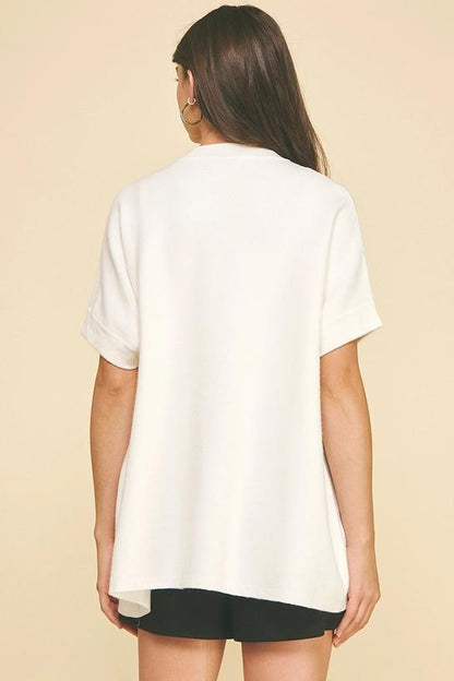 OPEN FRONT BUTTON DOWN SWEATER