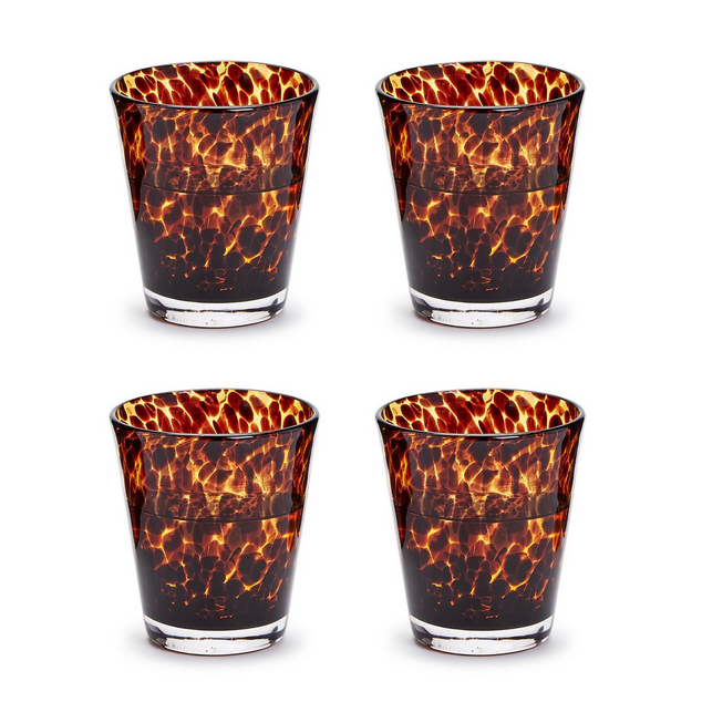 Tortoise Print Glassware