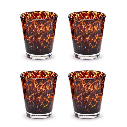Tortoise Print Glassware