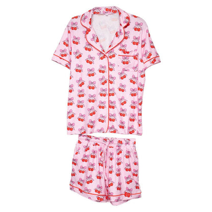 Cherry Bow Cotton Pajama Set