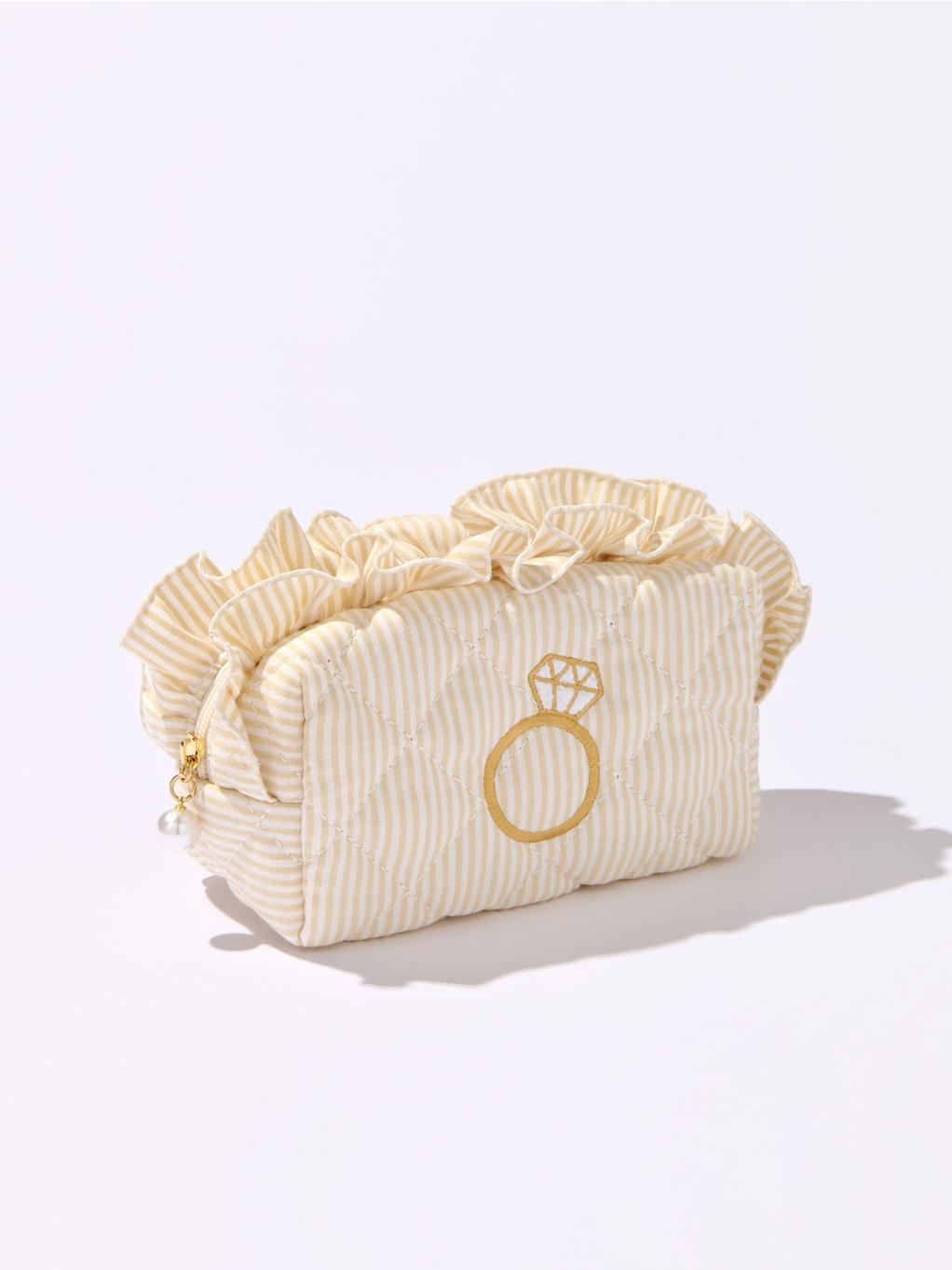 RUFFLE BLING SMALL ZIP POUCH