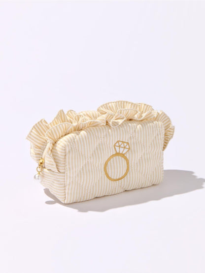 RUFFLE BLING SMALL ZIP POUCH