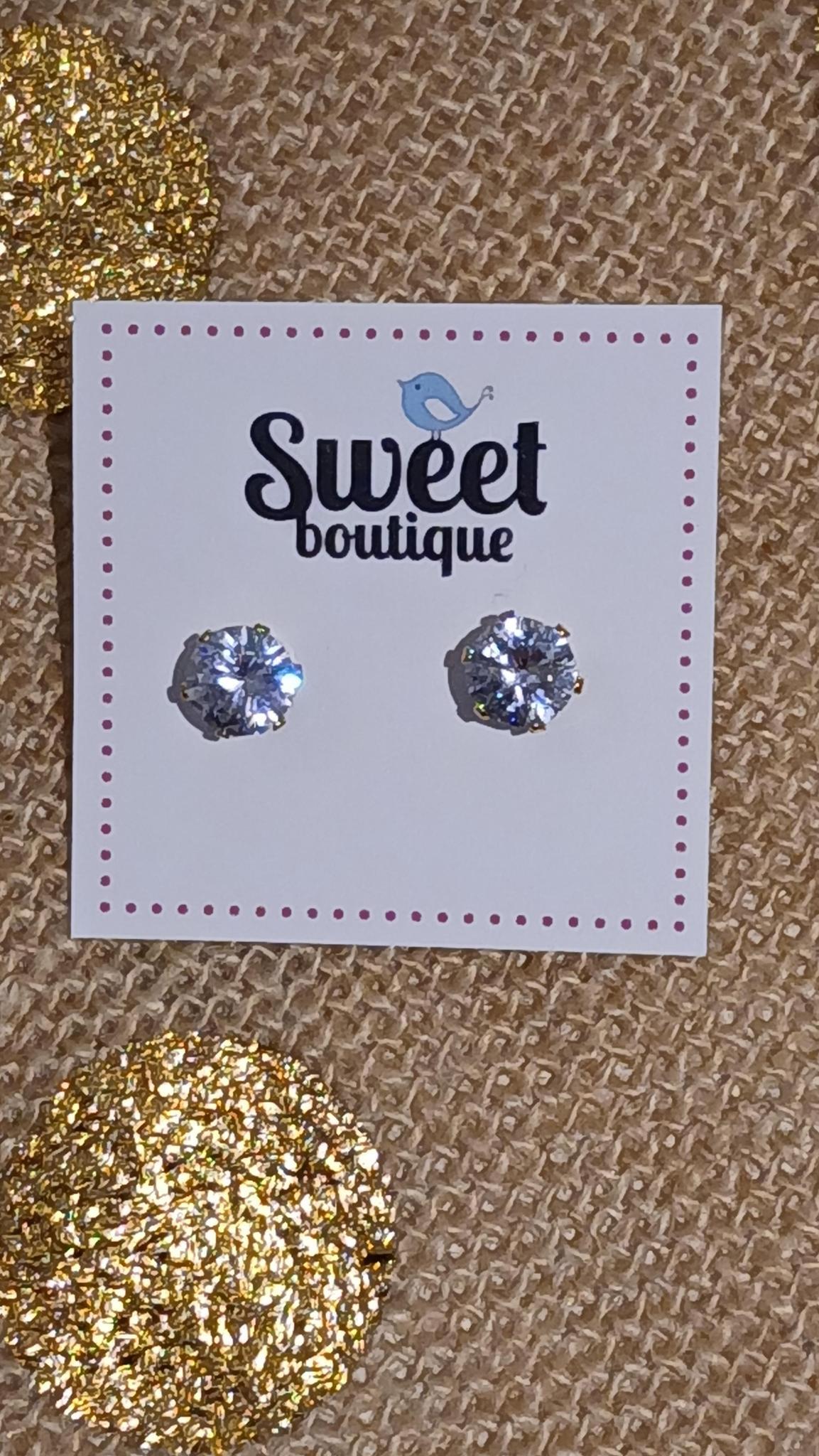 CZ STUDS STAINLESS STEEL 18K FILLED