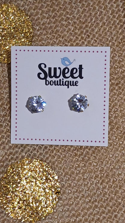 CZ STUDS STAINLESS STEEL 18K FILLED