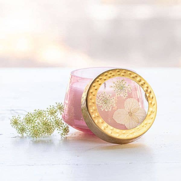 Luna Flower Petite Watercolor Pressed Floral Candle