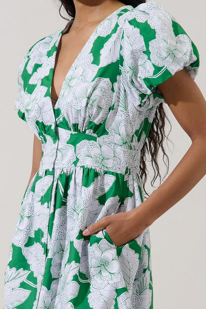 Kasina Button Down Mini Dress Renza Floral