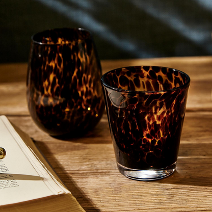 Tortoise Print Glassware