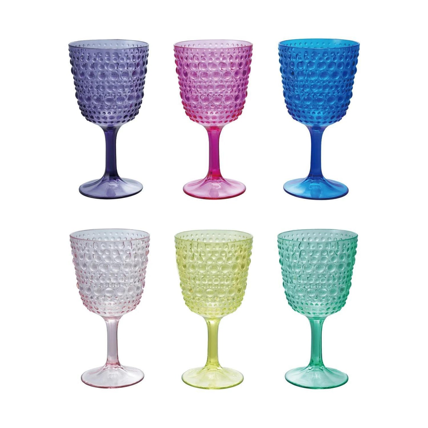 Dot Texture Stemmed Wine Glass