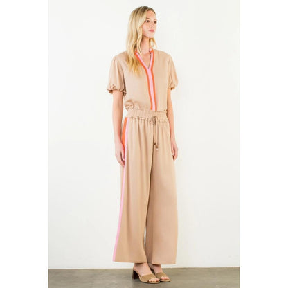 Stripe Detail Wide Leg Pants