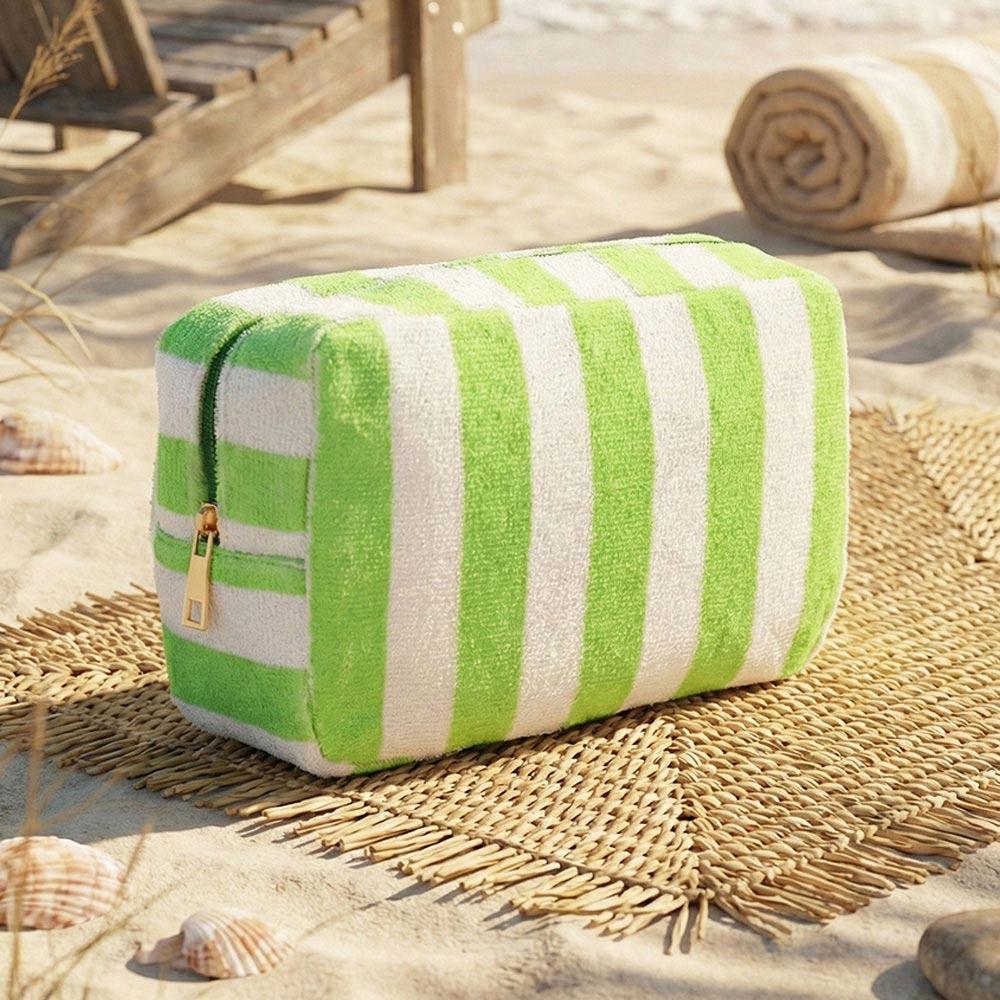 Striped Terry Cosmetic Bag w/ Monogram