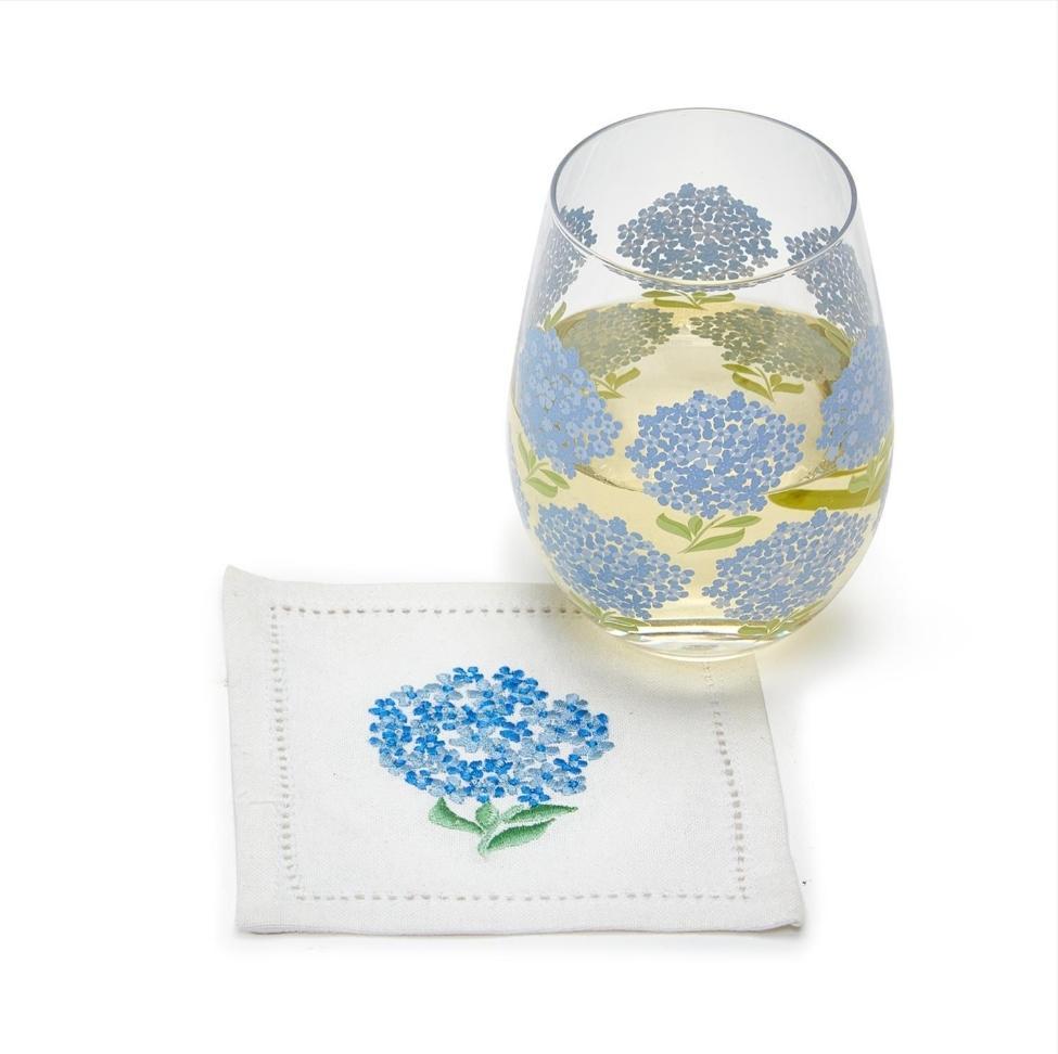 Hydrangea Wine Glass