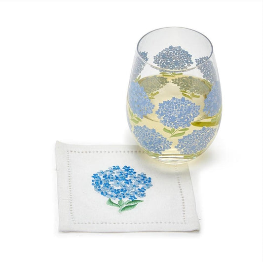 Hydrangea Wine Glass