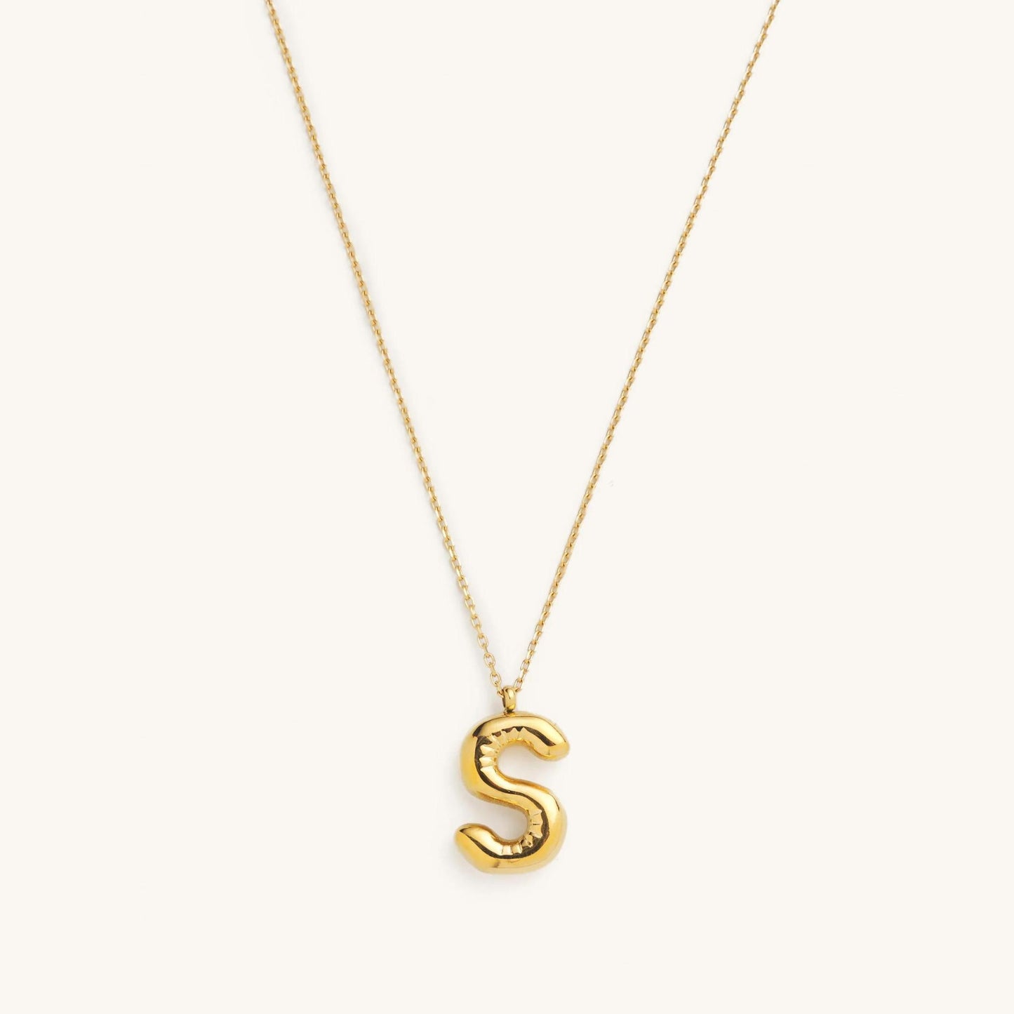 Bubble Initial Charm Necklaces- Gold