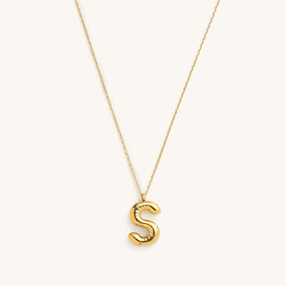 Bubble Initial Charm Necklaces- Gold