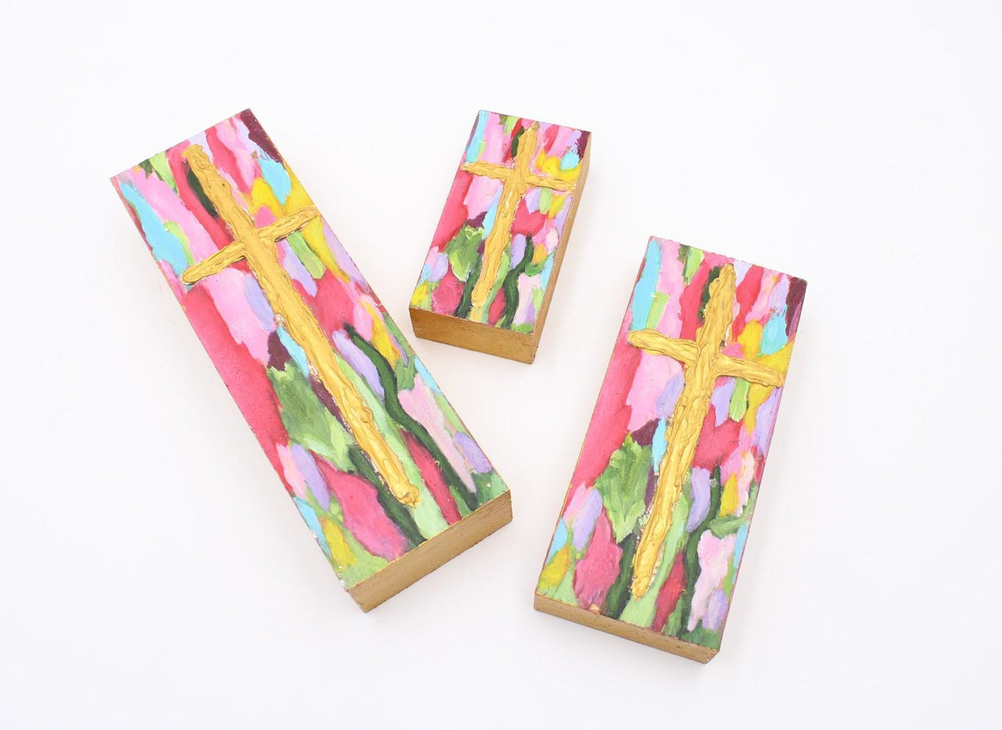 Handpainted Cross 2.5x6" Block
