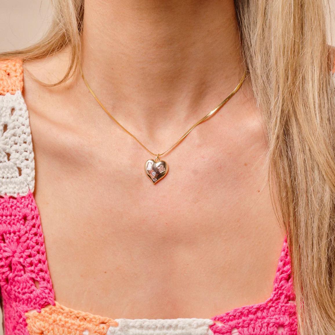 Caroline Gem Heart Necklace
