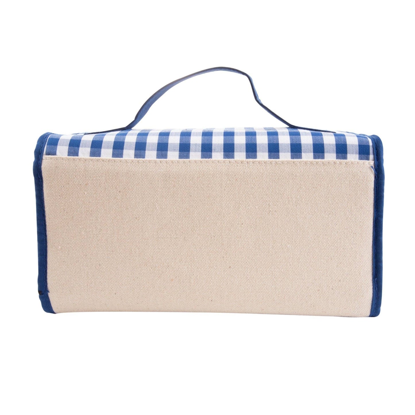 Gingham Roll Up Cosmetic Bag with Monogram