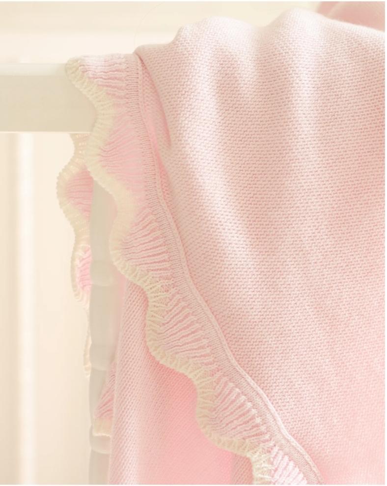 Cotton Cashmere Finley Scallop Baby Blanket
