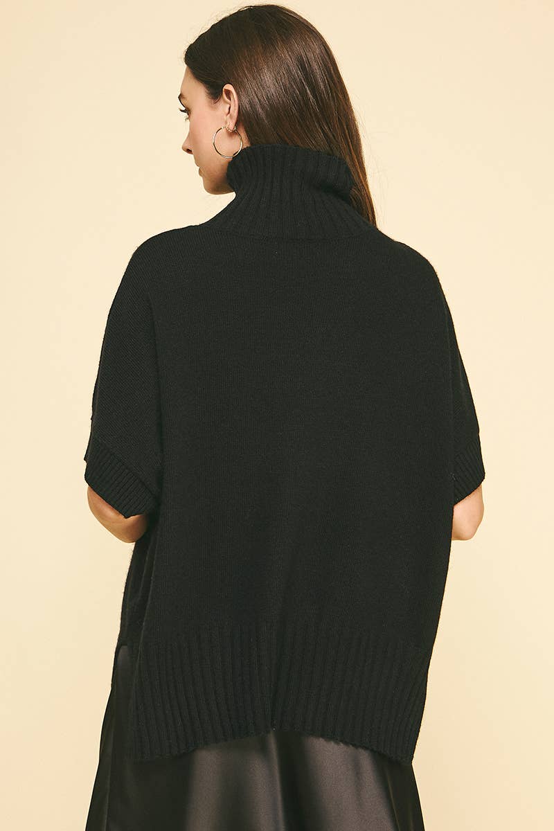 TURTLE NECK SHORT SLEEVE SWEATER