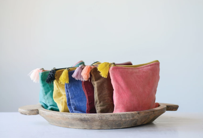 Velvet Tassel Pouch w/ Monogram