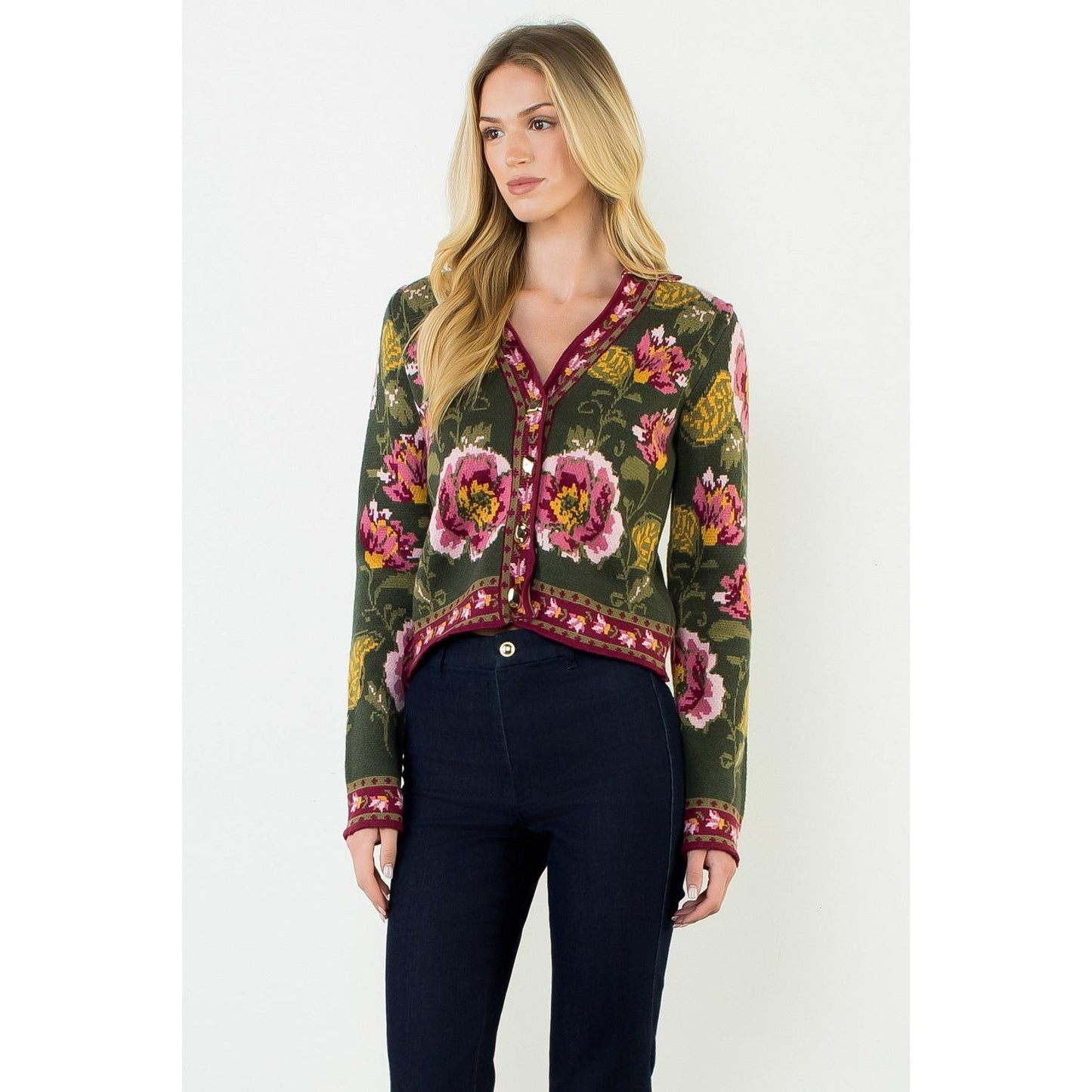 Floral Button Cardigan