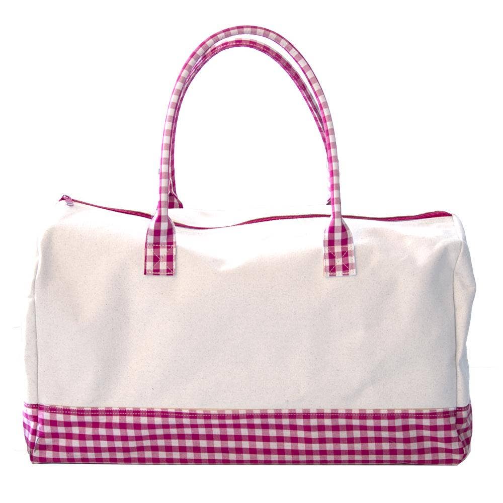 Gingham Getaway Duffle Bag with Monogram