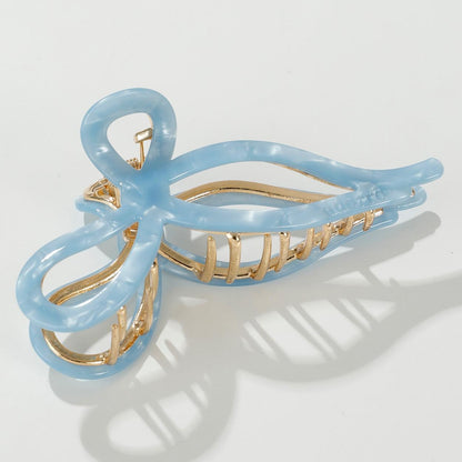 Metal Ribbon Bow Claw Clip