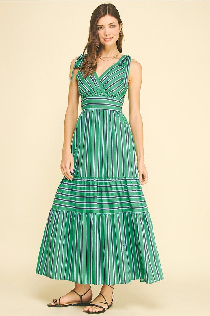 Stripe Tiered Maxi Dress