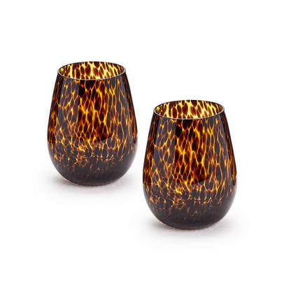 Tortoise Print Glassware