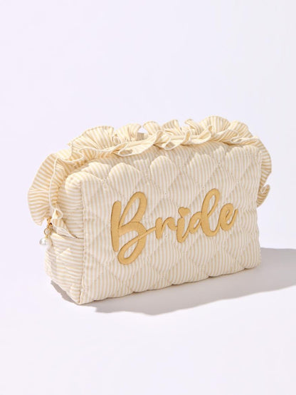 RUFFLE BRIDE LARGE ZIP POUCH