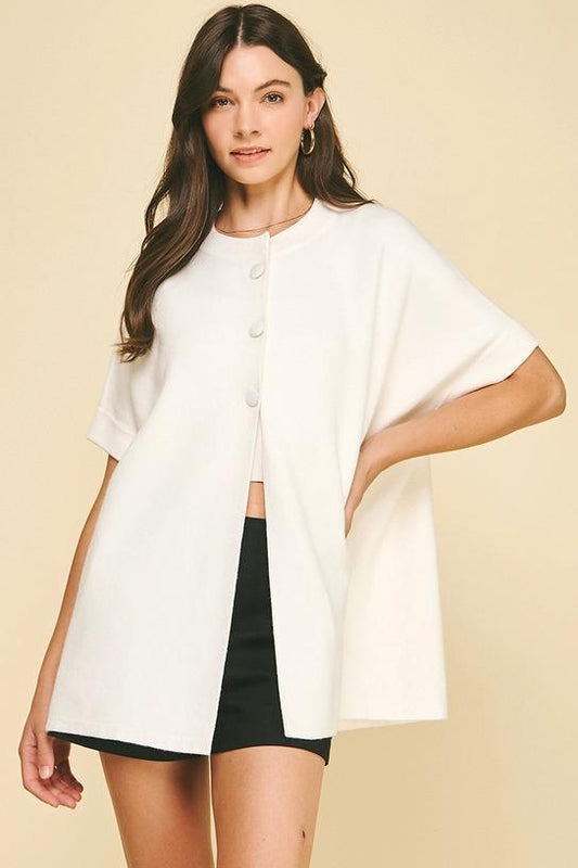 OPEN FRONT BUTTON DOWN SWEATER