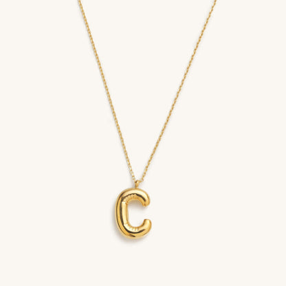 Bubble Initial Charm Necklaces- Gold
