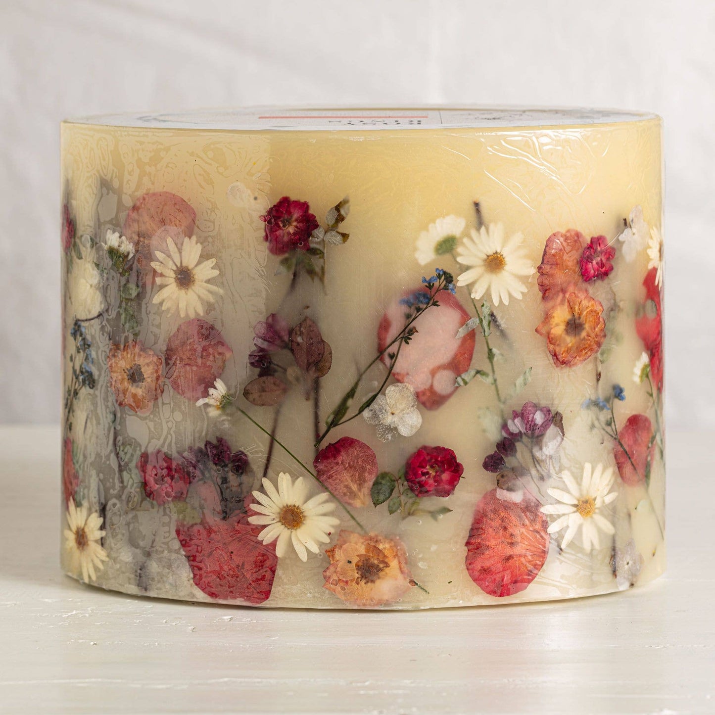 Apricot Rose Centerpiece Botanical Candle