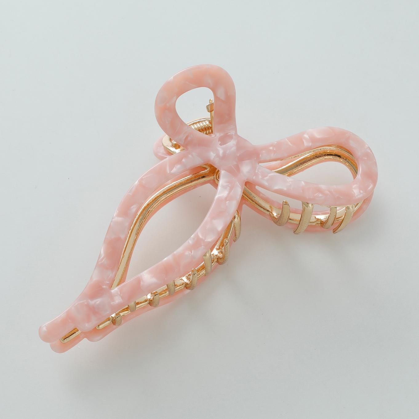 Metal Ribbon Bow Claw Clip