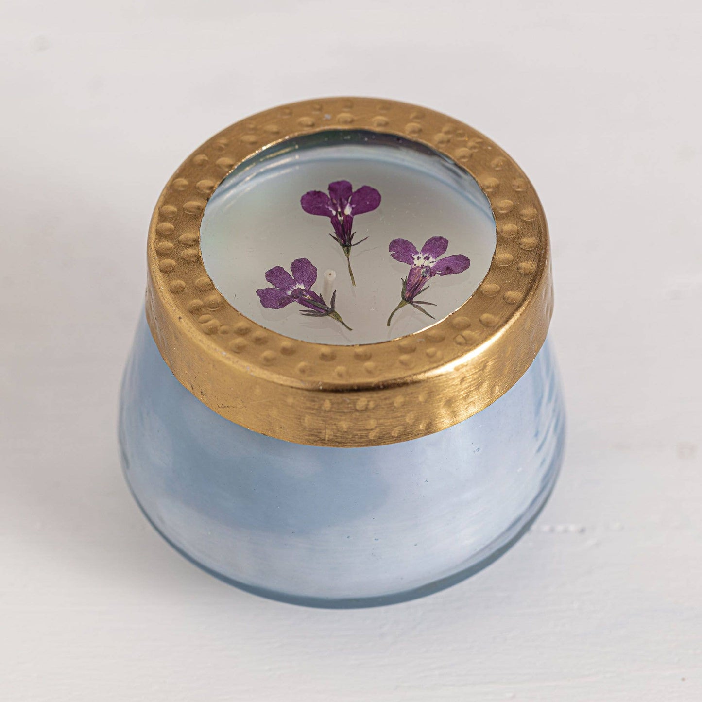 Berry Fig Petite Watercolor Pressed Floral Candle