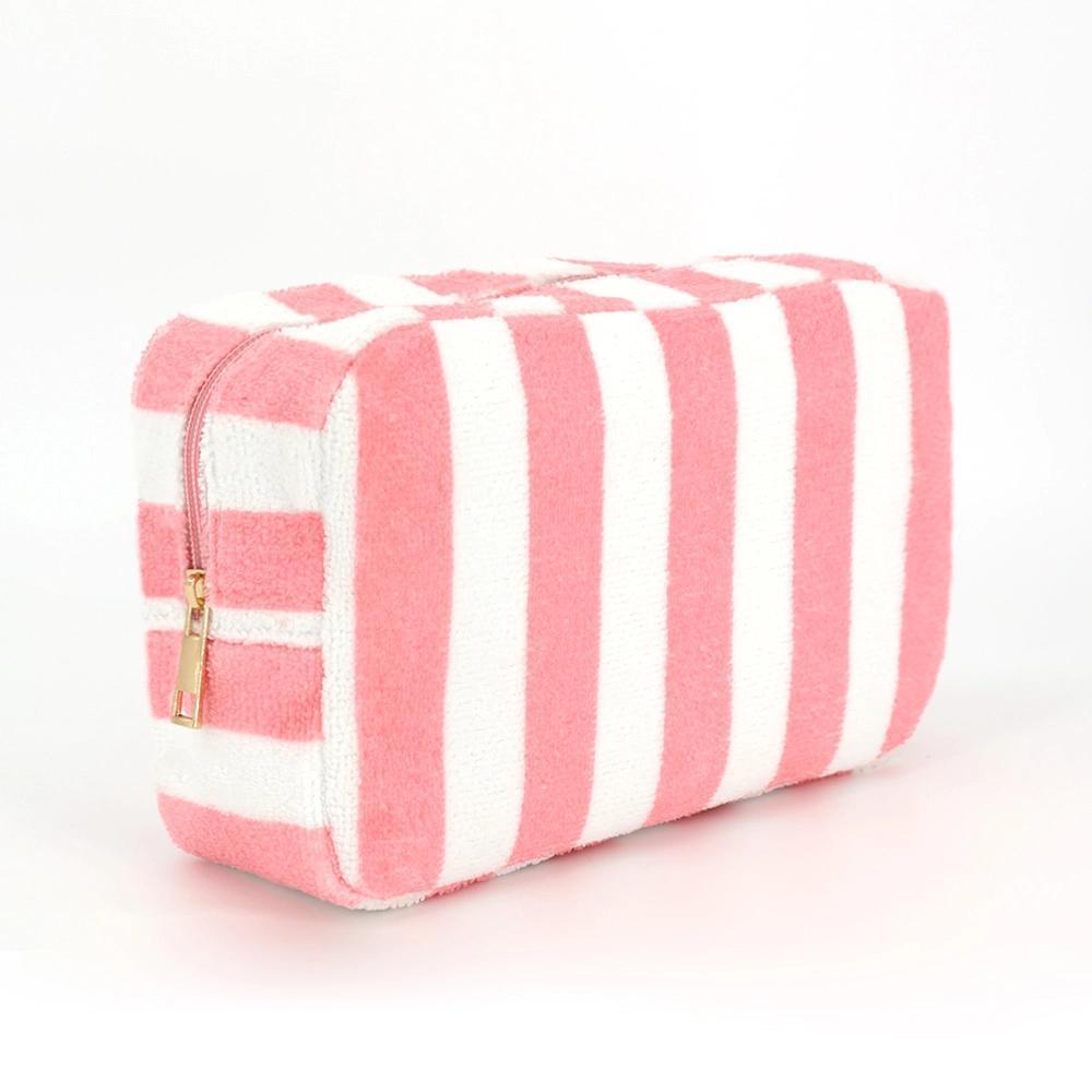 Striped Terry Cosmetic Bag w/ Monogram