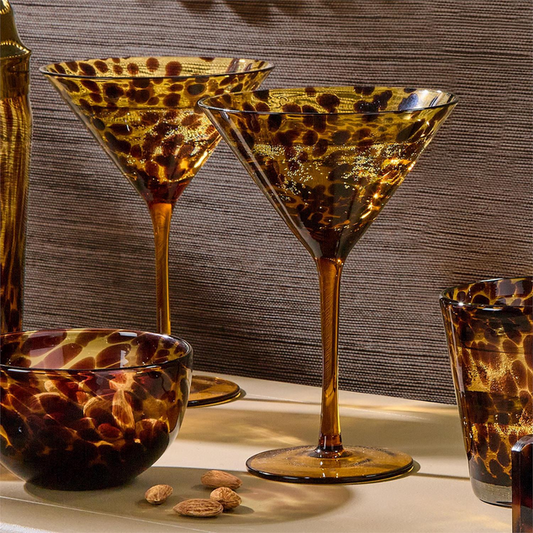 Tortoise Print Glassware