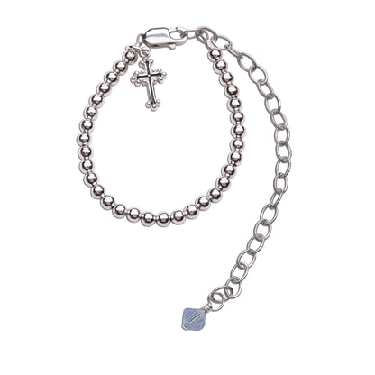 Baptism to Bride™ Sterling Silver Cross Bracelet Gift