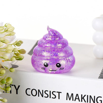 Maltose Glitter smiley Poop Squeeze Toy