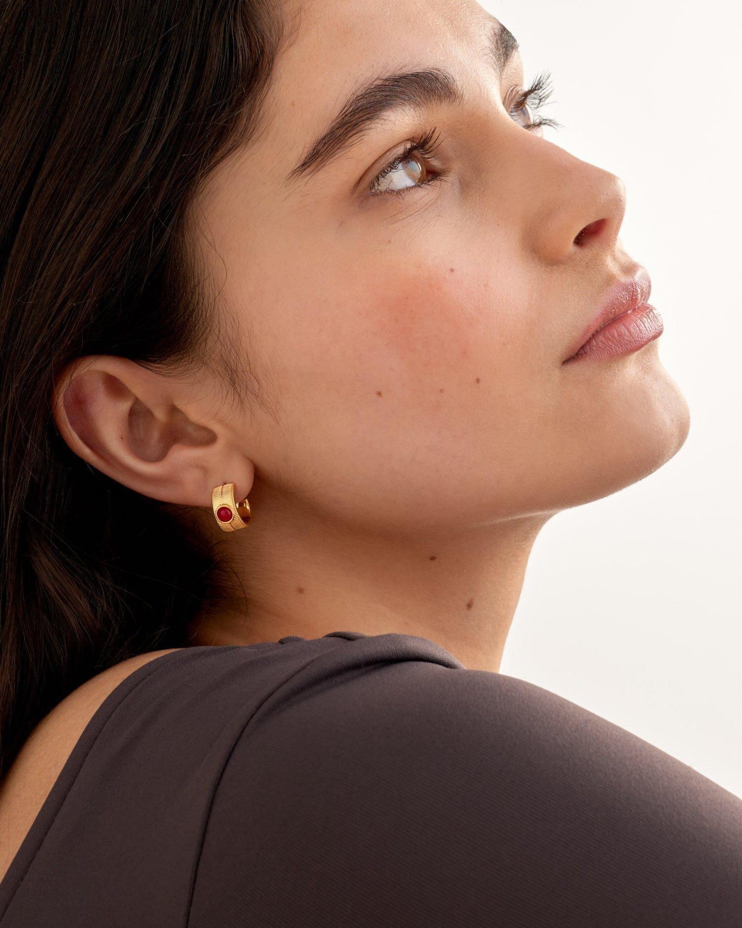 Birthstone Hoop Earrings